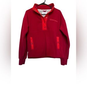 Champion Quarter Button‎ Up Fleeze Sweater, Size Small